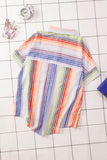 Happier With You Striped Button Top