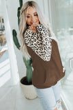 Leopard Print Patchwork Hoodie