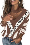 V Neck Striped Sweater