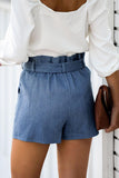 Pocketed Denim Wrap Skort