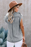 Rolled Sleeve Buttoned Denim Shirt with Pocket