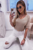 Short Sleeve Knitted Sweater Top