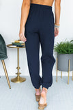 Drawstring Elastic Waist Joggers with Pockets