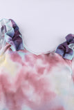 Tie Dye Ruffled V-Neck Tank
