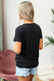 Color Block Panel Front T-shirt with Knot