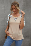 Khaki Leopard Raglan Sleeve Knit Tee