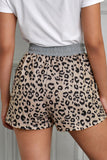 Leopard Print Drawstring Waist Shorts