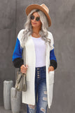 Cotton-blend Pocketed Colorblock Cardigan