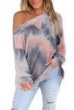 Multicolor Off The Shoulder Tie-dye Knit Top