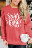 Santa Baby Graphic Print Pullover Sweatshirt