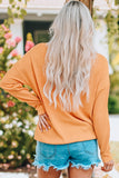 Yellow Lace Contrast Ribbed V Neck Top