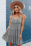 Spaghetti Straps Ruched Ruffled Mini Dress