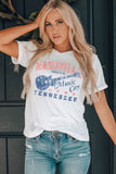 White The Old Music City Retro Graphic T Shirt