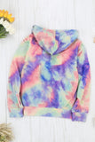 color Tie-dye Pocket Zip Up Hoodie