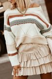 Striped Colorblock Knit Sweater