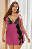 Multicolor Lace Stitching Tie Dye Plus Size Babydoll