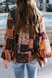 Multicolor Bohemian Floral Print Patchwork Top