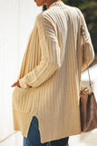 Shawl Neckline Long Sleeve Cardigan with Pocket