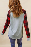 Merry Christmas Truck Plaid Patchwork Pullover Sweatshirt