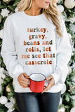 Thanksgiving Letter Graphic Print Long Sleeve Sweatshirt