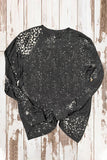 Retro Bleached Leopard Spot Pullover