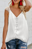 Adjustable Lace Straps Buttons Tank Top