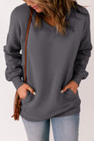 Ribbed V Neck Drop Shoulder Sweatshirt