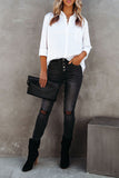 Satin Button Shirt with Pocket