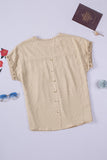 Swiss Dot Lace Splicing Short Sleeve Top