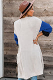 Cotton-blend Pocketed Colorblock Cardigan