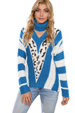V Neck Striped Sweater
