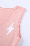 Lightning Print Knit Vest