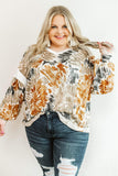 color Plus Size Tie Dye V Neck Sweatshirt