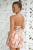 Tie-dye Ruffle Bikini with Sarong