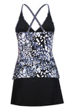 Molecule Print Tiered Tankini Culotte Swimwear