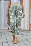 Multicolor Tie-dye Pocket Casual Pants With Slit