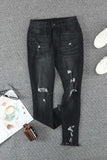 High Rise Distressed Skinny Jeans
