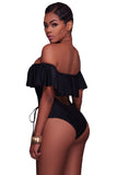 Ruffle Off-The-Shoulder One Piece Swimsuit