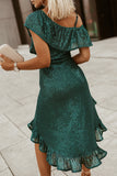 One-Shoulder Sling Ruffled Sequin Dress