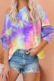 Rainbow Tie Dye Pullover Long Sleeve Top