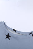 Crew Neck Star Print T-shirt with Pocket