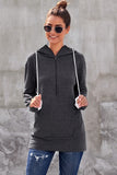 Gray Half-zip Quilted Hoodie