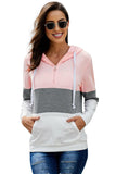Color Block Zipped Neck Hoodie