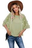 Crew Neck Kimono Sleeve Knit Top