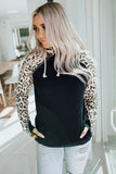 Leopard Print Patchwork Hoodie