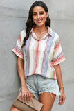 Happier With You Striped Button Top