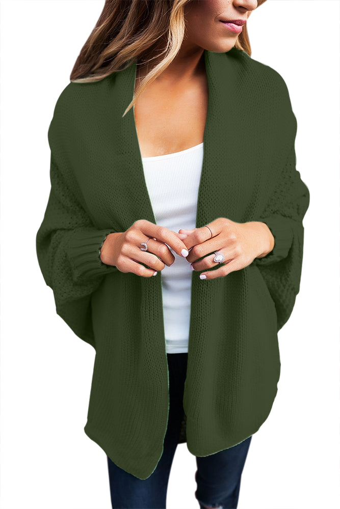 Chunky Knit Open Front Dolman Cardigan