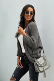 Chunky Knit Solid Cardigan with Pocket