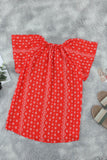 V-neck Short Sleeve Fashion Print Fantasy Fluttering Blouse