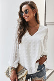 Swiss Dot Bubble Sleeve Blouse